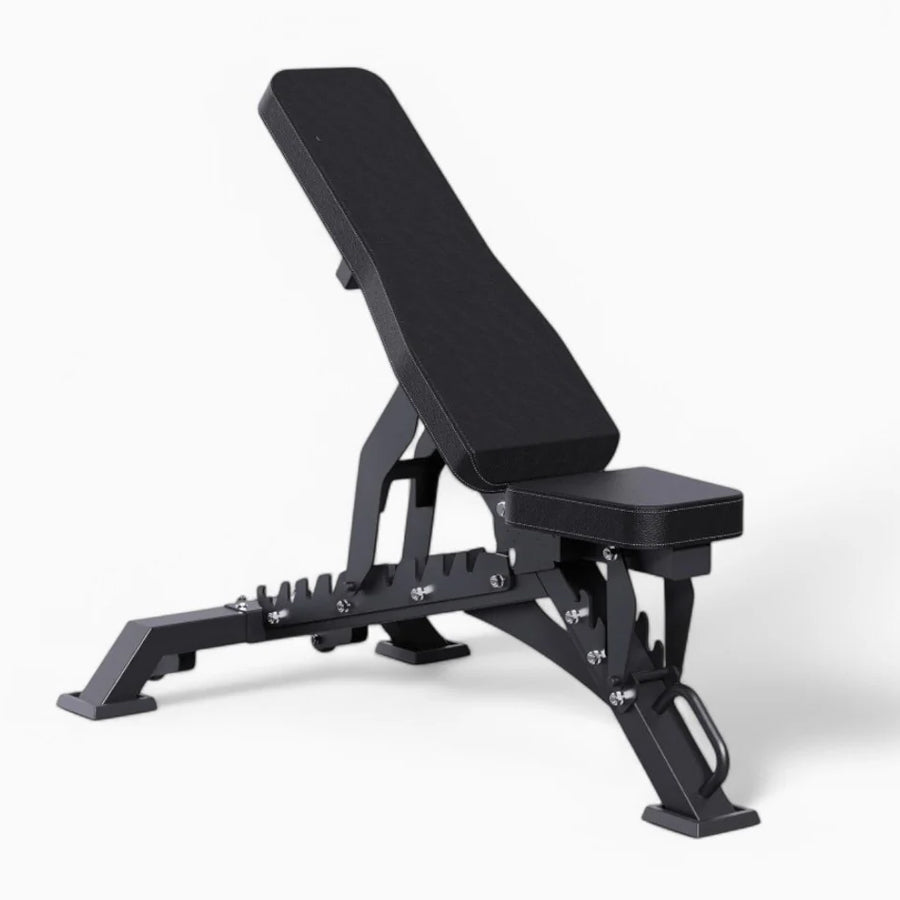 Tri Leg Commercial Weight Bench – Fully Adjustable Flat, Incline, Decline FID Bench with Nonslip Cushions, 1300lbs Capacity Heavy-Duty Utility Bench for Full Body Gym Training