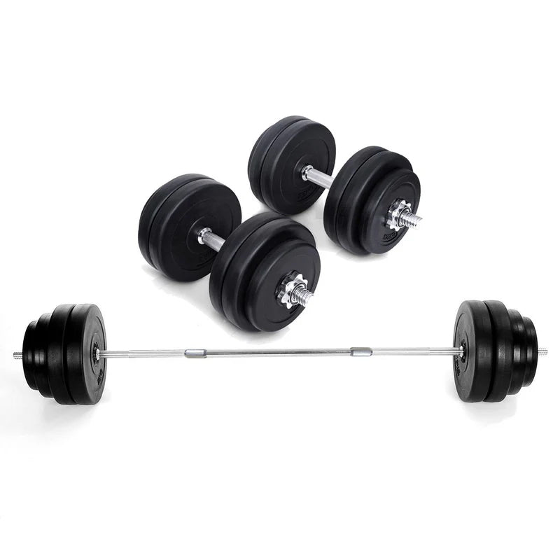 65kg Chrome Adjustable Dumbbell & Barbell Set – 2-in-1 Free Weights with 170cm Bar, Spinning Collars & Plastic-Coated Plates for Strength Training Home Gym