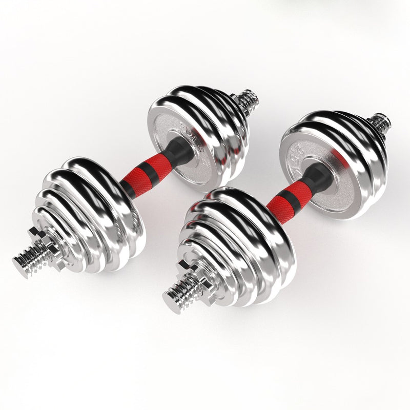 20kg Adjustable Dumbbell & Barbell Set – Cast Iron Plates with Anti-Slip Handles – 2-in-1 Convertible Home Gym Equipment