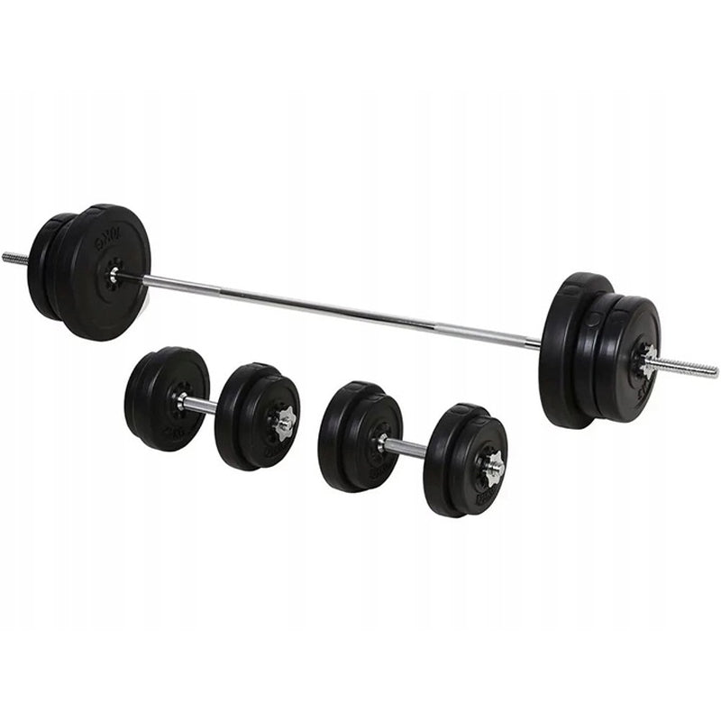 65kg Chrome Adjustable Dumbbell & Barbell Set – 2-in-1 Free Weights with 170cm Bar, Spinning Collars & Plastic-Coated Plates for Strength Training Home Gym