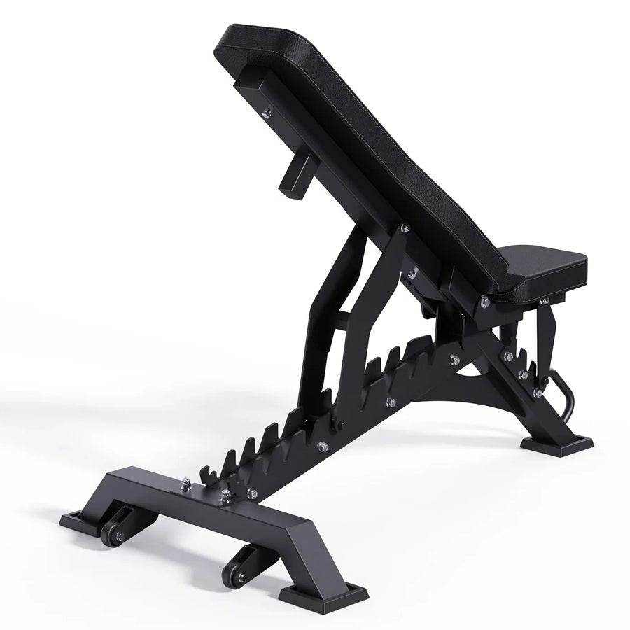 Tri Leg Commercial Weight Bench – Fully Adjustable Flat, Incline, Decline FID Bench with Nonslip Cushions, 1300lbs Capacity Heavy-Duty Utility Bench for Full Body Gym Training