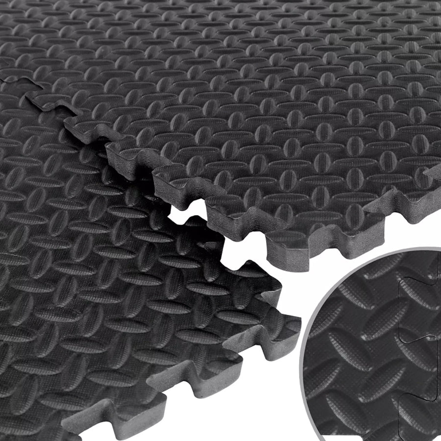 EVA Foam Puzzle Exercise Mat – 10mm Thick Interlocking Gym Flooring – Non-Slip, Shock-Absorbing Tiles for Home Workouts