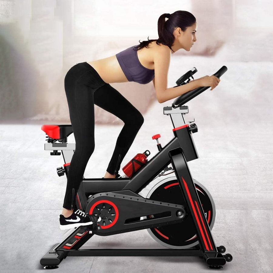 Premium Indoor Cycling Bike with LCD Display, Belt Drive, Adjustable Resistance, Ergonomic Seat & Handlebars – Quiet Stationary Bike for Home Cardio & Fitness Tracking