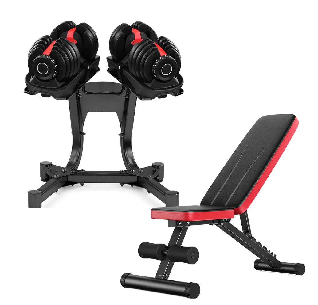 LiftSets 24kg Adjustable Dumbbell – 15 Settings (2.5–24kg) – Quick Dial, Non-Slip Handle & Space-Saving Home Gym Design