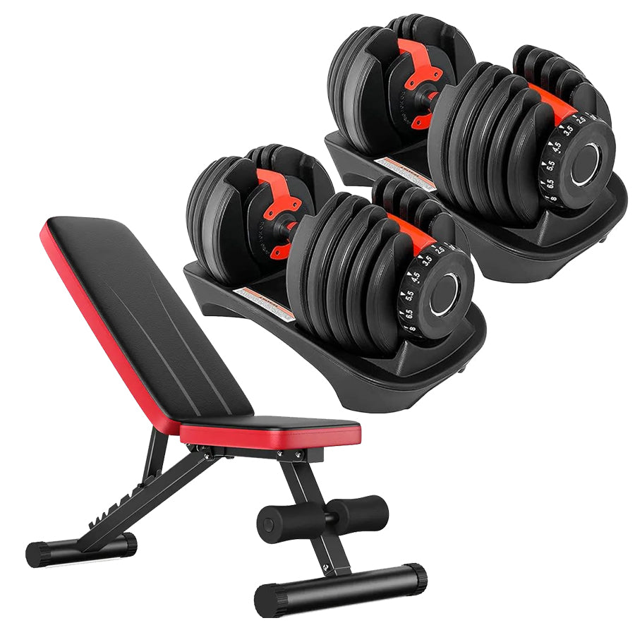 LiftSets 24kg Adjustable Dumbbell – 15 Settings (2.5–24kg) – Quick Dial, Non-Slip Handle & Space-Saving Home Gym Design