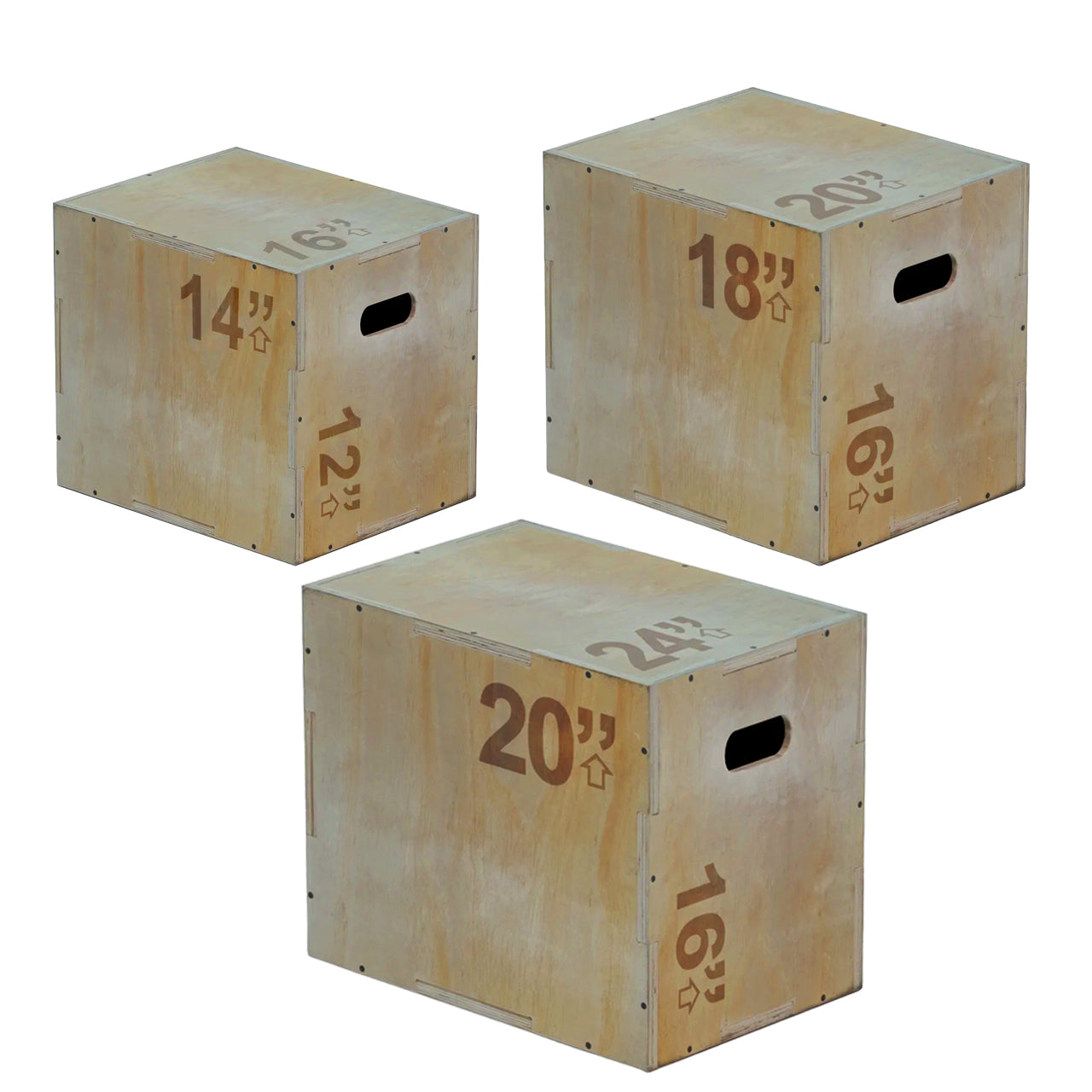 3-in-1 Wooden Plyo Jump Box – Multiple Heights for Box Jumps, Step-Ups & Bodyweight Workouts – Home & Gym Strength Equipment