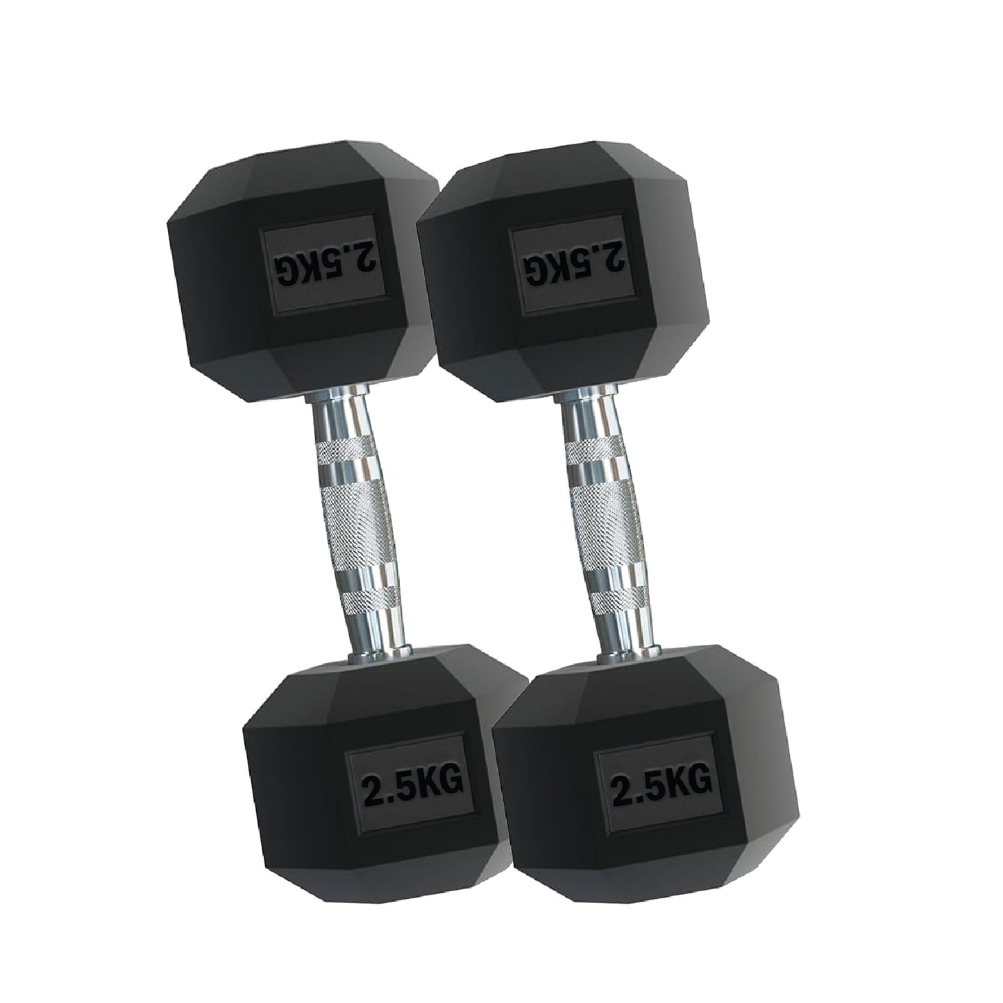 Rubber Hex Dumbbells – Singles, Pairs & Sets | Knurled Chrome Handle Weights for Home Gym & Strength Training