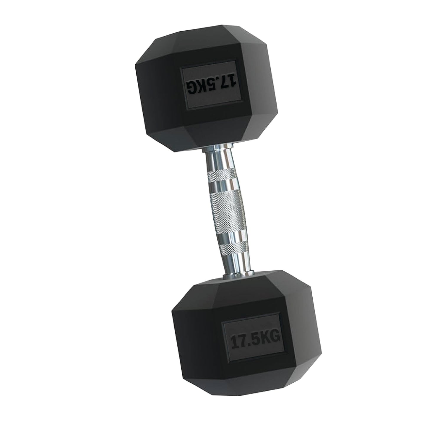 Rubber Hex Dumbbells – Singles, Pairs & Sets | Knurled Chrome Handle Weights for Home Gym & Strength Training