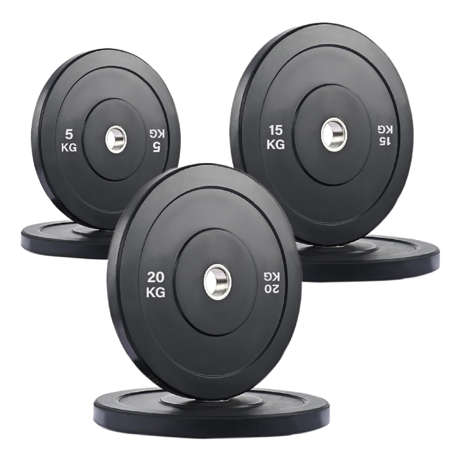 Crumb Rubber Olympic Bumper Plates – Colour Coded, 2” Steel Insert, 5kg–25kg, Shock-Absorbing Barbell Weights for Powerlifting, Strength Training, Home Gym