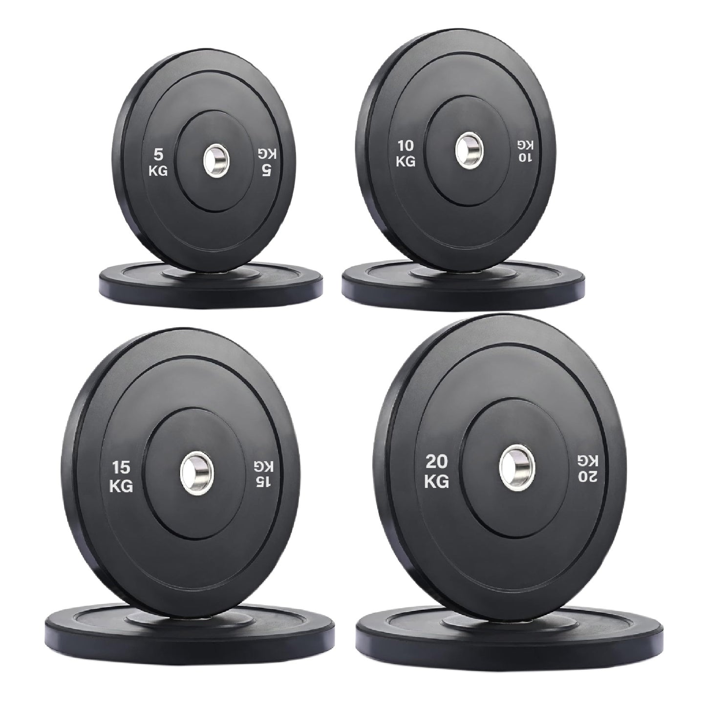Crumb Rubber Olympic Bumper Plates – Colour Coded, 2” Steel Insert, 5kg–25kg, Shock-Absorbing Barbell Weights for Powerlifting, Strength Training, Home Gym