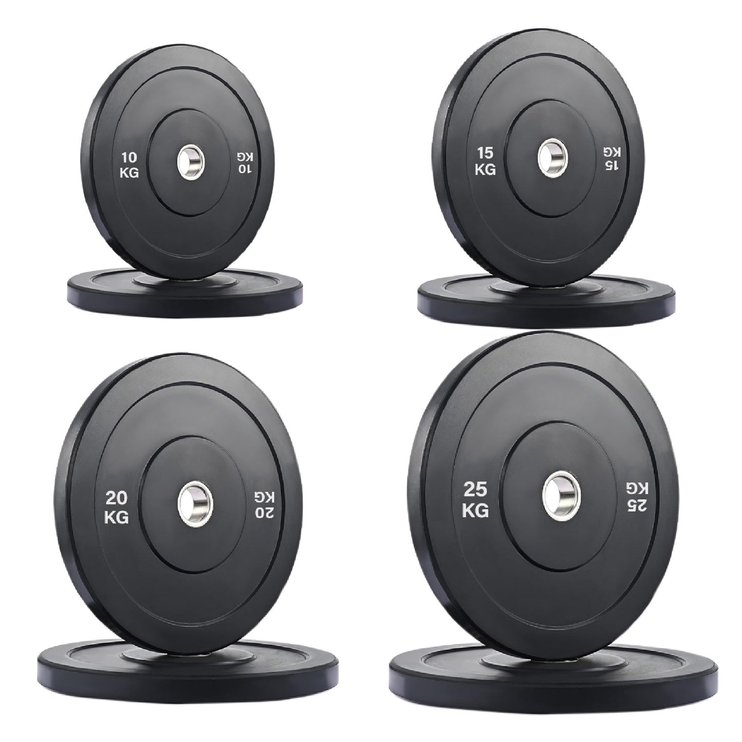 Crumb Rubber Olympic Bumper Plates – Colour Coded, 2” Steel Insert, 5kg–25kg, Shock-Absorbing Barbell Weights for Powerlifting, Strength Training, Home Gym