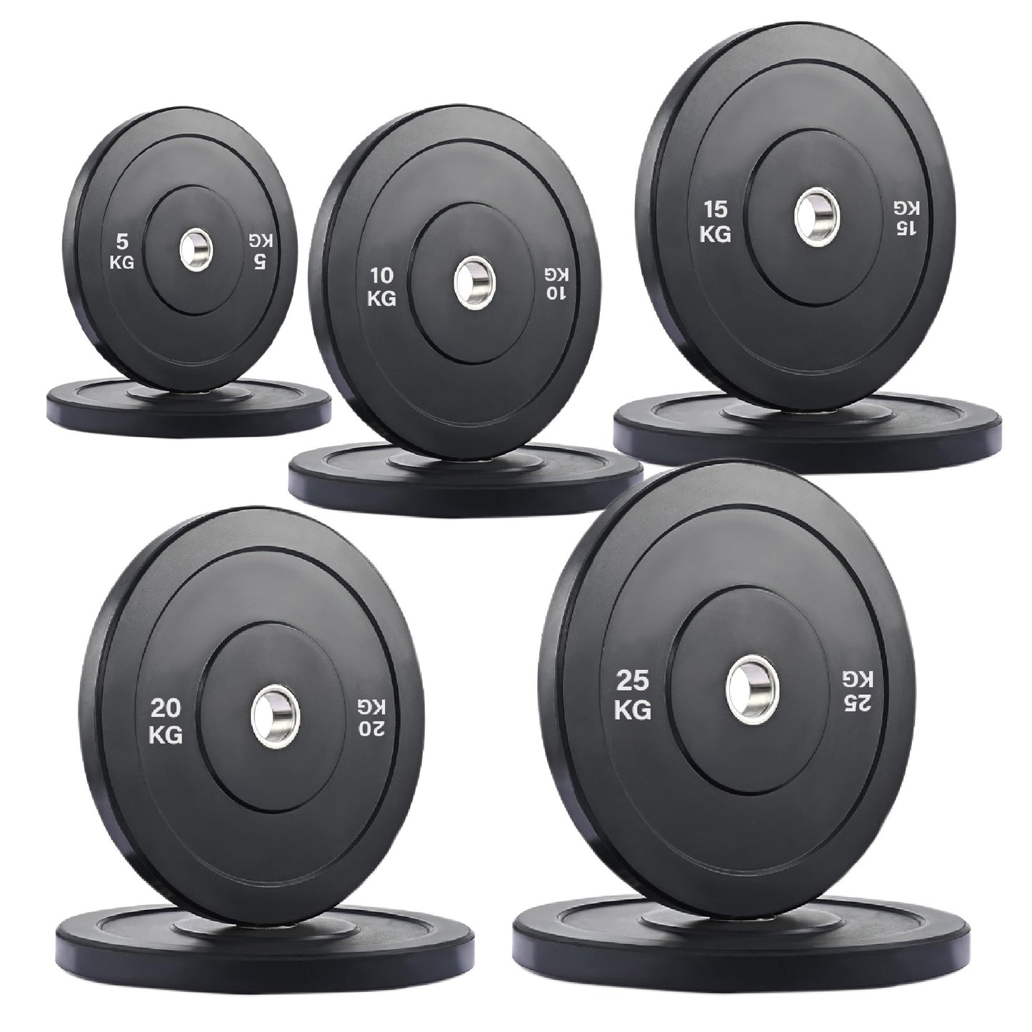 Crumb Rubber Olympic Bumper Plates – Colour Coded, 2” Steel Insert, 5kg–25kg, Shock-Absorbing Barbell Weights for Powerlifting, Strength Training, Home Gym