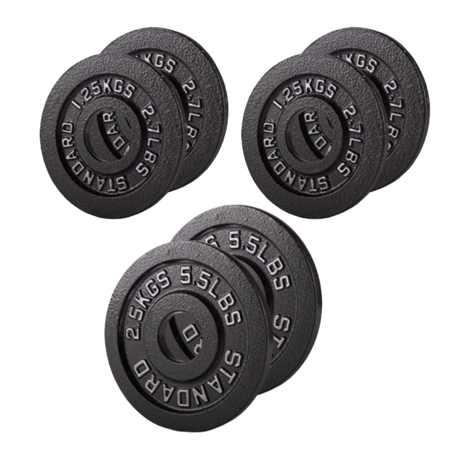 Olympic 2" Cast Iron Weight Plates – Black, 1.25kg to 25kg, Heavy Duty Barbell Discs for Strength Training, Weightlifting, Deadlifts, Home Gym & CrossFit