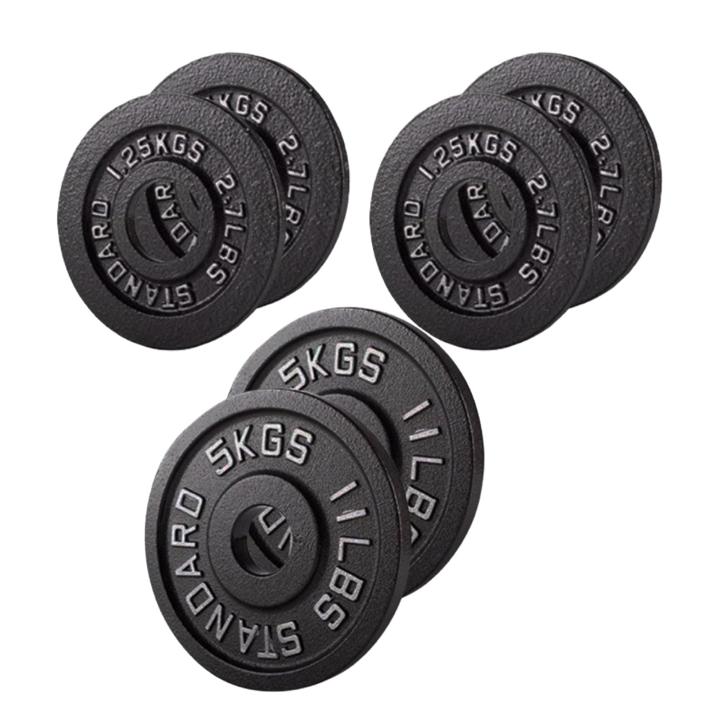 Olympic 2" Cast Iron Weight Plates – Black, 1.25kg to 25kg, Heavy Duty Barbell Discs for Strength Training, Weightlifting, Deadlifts, Home Gym & CrossFit