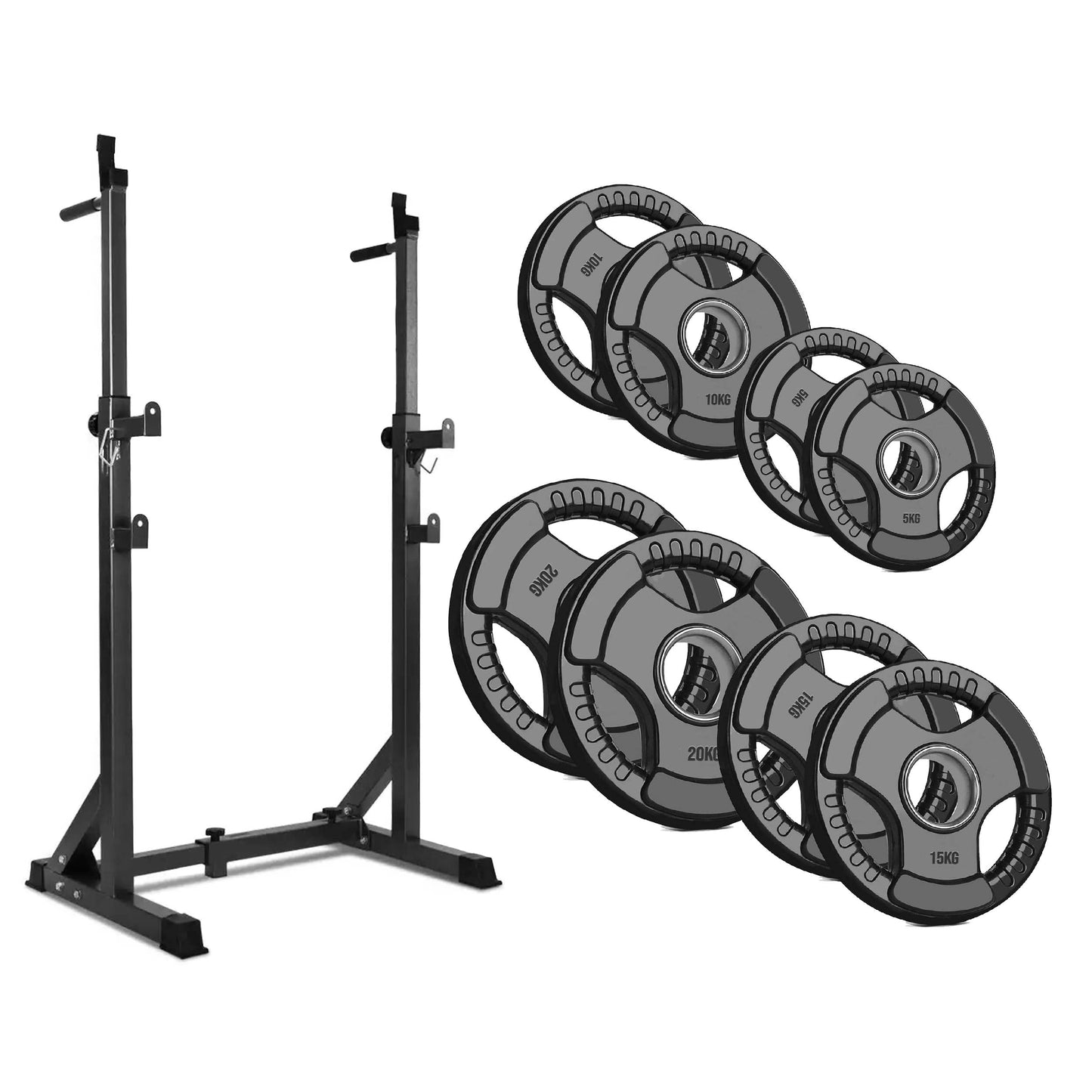 Adjustable Half Squat Rack with Dip Station – Heavy-Duty Steel, 200kg Capacity, Height 121–158cm – Multi-Function Home Gym Stand