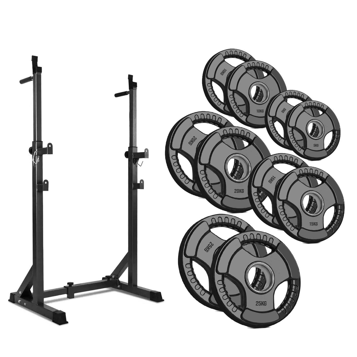 Adjustable Half Squat Rack with Dip Station – Heavy-Duty Steel, 200kg Capacity, Height 121–158cm – Multi-Function Home Gym Stand