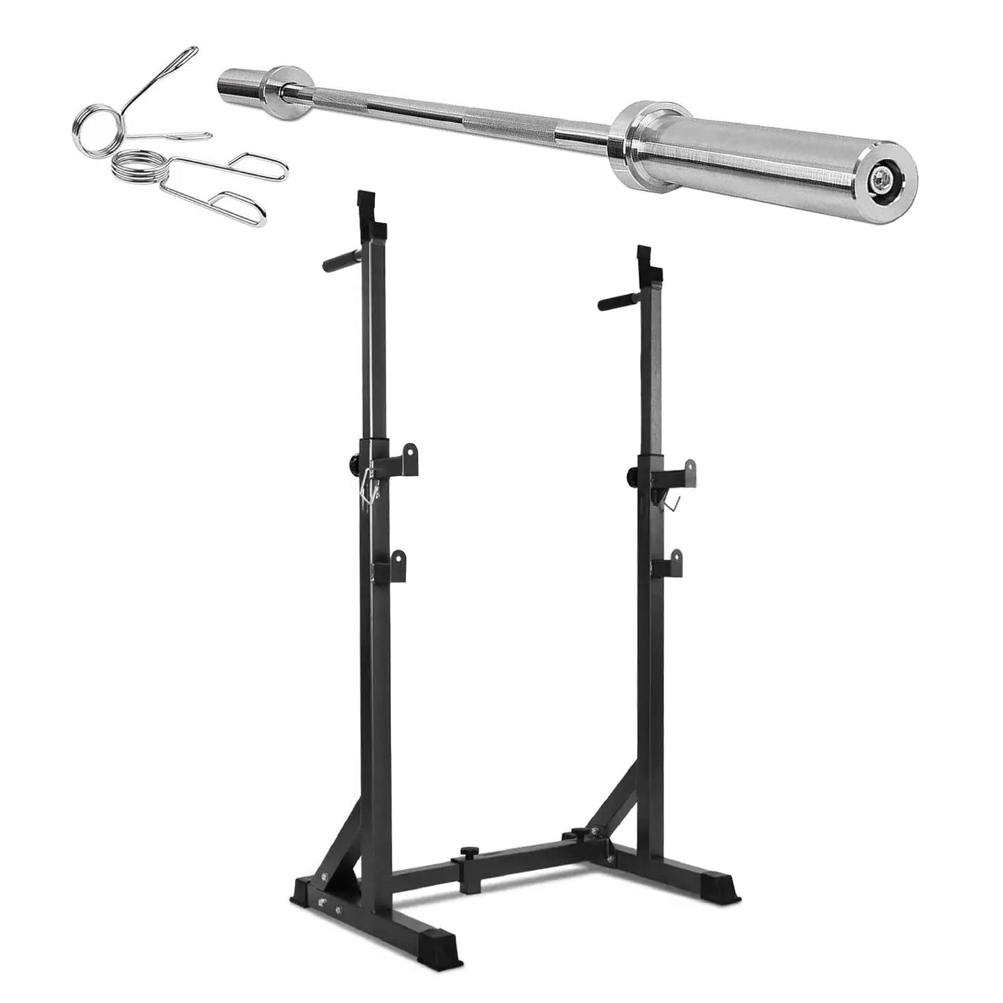 Adjustable Half Squat Rack with Dip Station – Heavy-Duty Steel, 200kg Capacity, Height 121–158cm – Multi-Function Home Gym Stand