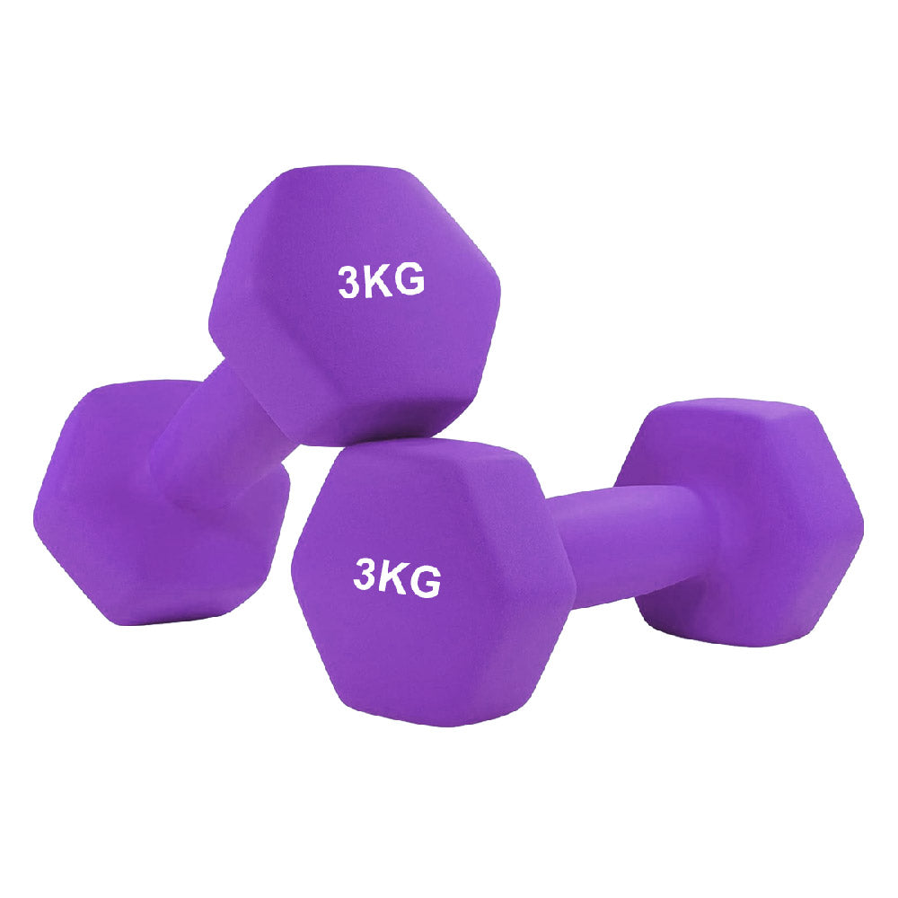 Anti-Roll Non-Slip Neoprene Dumbbell Weights - Hex-Shaped Design for Stability - Soft-Touch Grip - Available in Singles, Pairs & Sets - Perfect for Home Workouts, Training & Full-Body Fitness