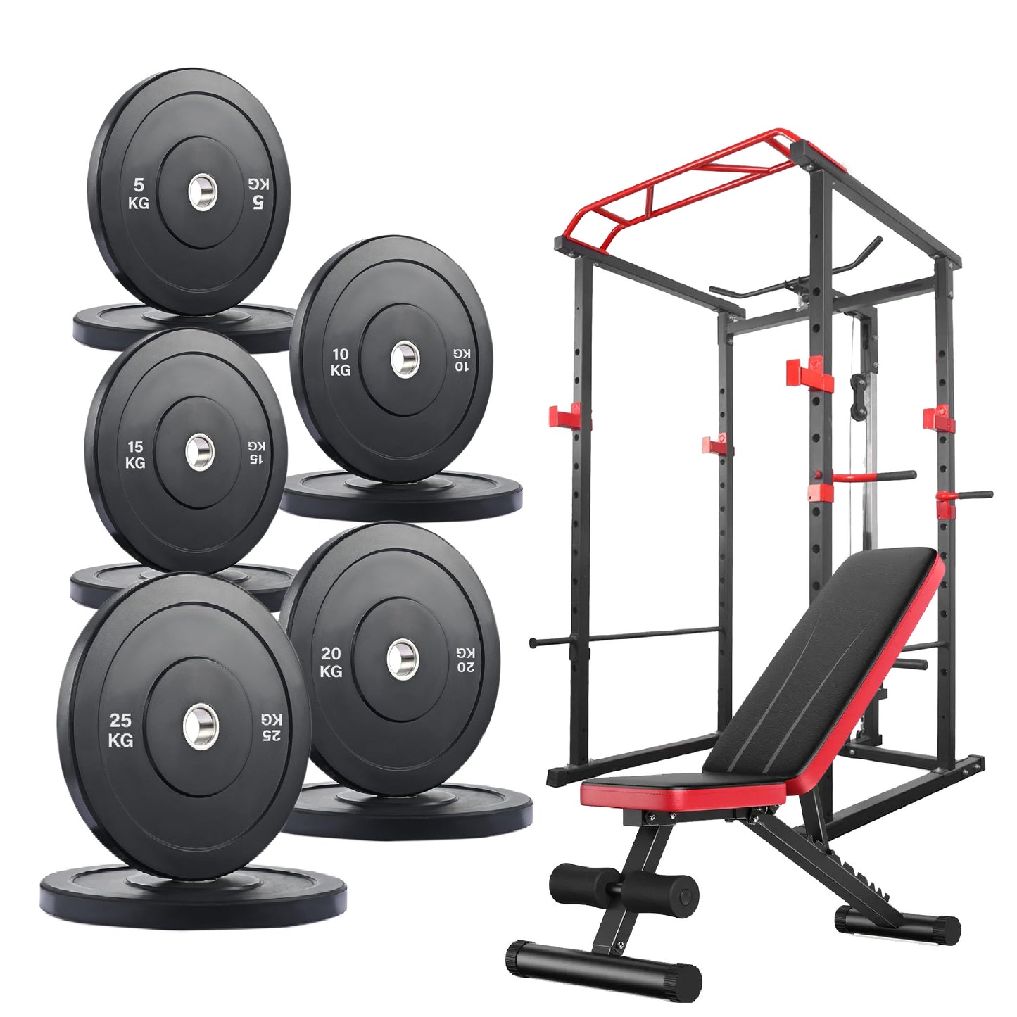 Professional Power Cage with Pulley System – Adjustable Rack with Lat Pulldown, Spotters & Multi-Grip Pull-Up Bar for Home Gym"