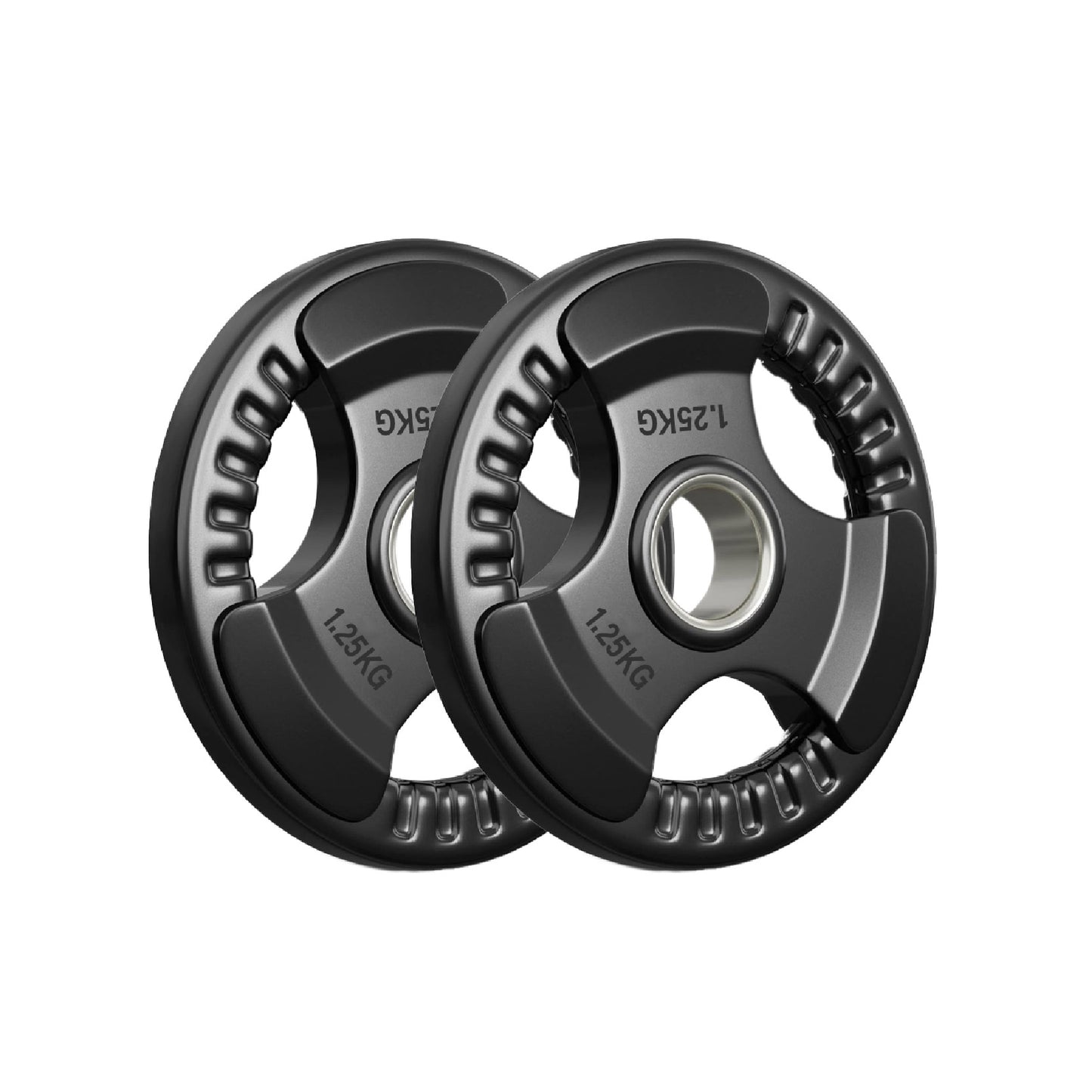 Premium Tri-Grip Olympic Weight Plates – Rubber-Coated Cast Iron, 2" Opening, 1.25kg to 25kg, Anti-Slip Plates for Home Gym Barbell Lifting & Training
