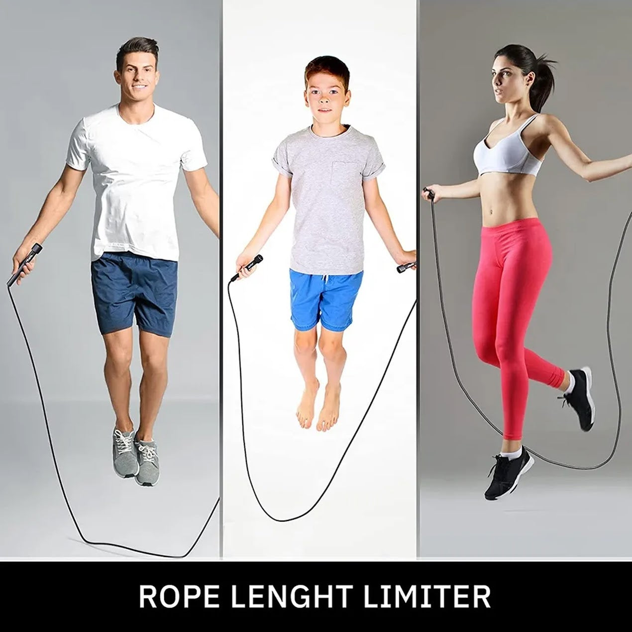 PVC Adjustable Skipping Rope – Tangle-Free Speed Jump Rope with Non-Slip Handles for Men, Women & Kids, Ideal for Home Workout, Boxing, MMA & Cardio Fitness