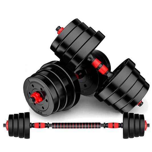 2-in-1 Adjustable Dumbbells & Barbell Set – 20kg/25kg/30kg with Connecting Rod, Anti-Slip Grip, for Strength Training & Home Gym Workouts, Men & Women