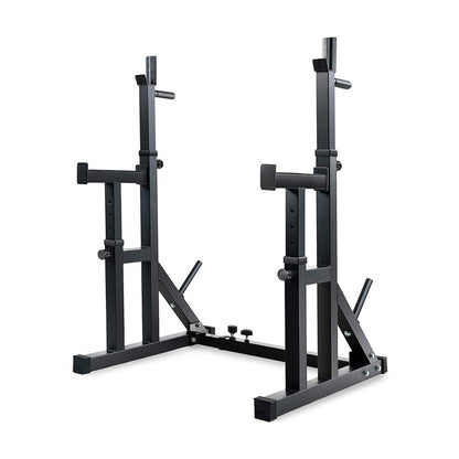 Adjustable Squat & Bench Press Rack – Heavy-Duty Steel with Spotters & Dip Bars – Multi-Function Home Gym Equipment