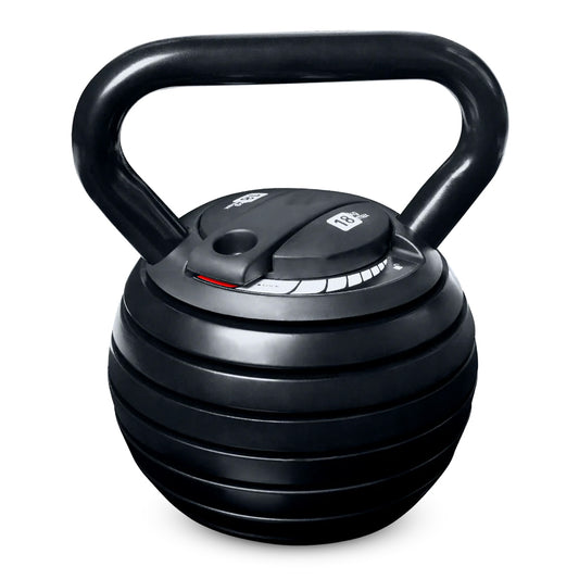 7-in-1 Adjustable Kettlebell Set (3.4kg–18kg) – Quick-Lock Cast Iron Weights – Space-Saving Home Gym Strength System