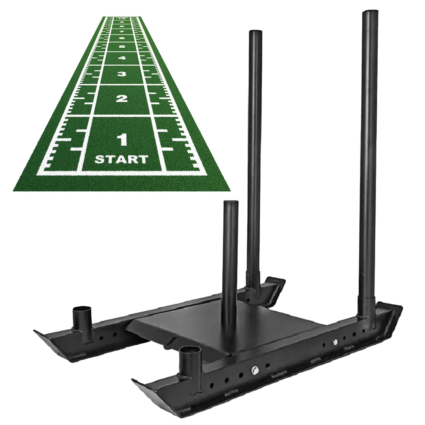 Heavy Duty Push & Pull Sled – Commercial Steel Power Sled for Strength, Speed & Agility Training – Optional Handles, Rope & Sled Mats – Compact Conditioning Equipment