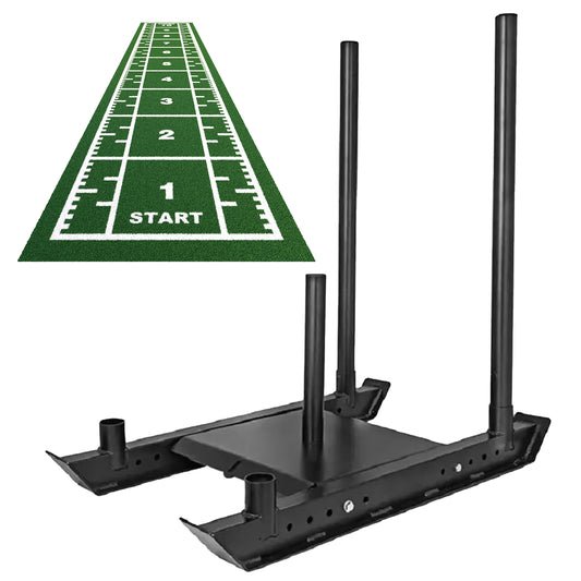 Heavy Duty Push & Pull Sled – Commercial Steel Power Sled for Strength, Speed & Agility Training – Optional Handles, Rope & Sled Mats – Compact Conditioning Equipment