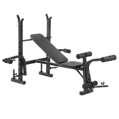 All-in-One Adjustable Multi Bench with Barbell Rack, Butterfly Arms, Leg Extension & Preacher Pad – Full-Body Workout Bench Press Station for Home Gym Strength Training