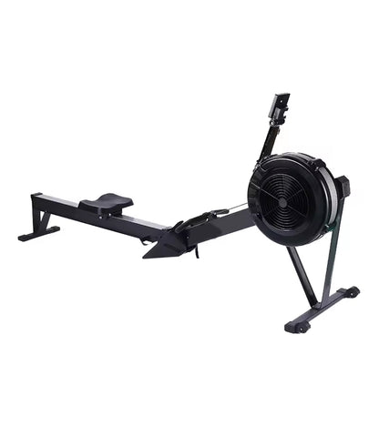 Rowing Machine for Home Use – 10-Level Adjustable Air Resistance Rower with Ergonomic Seat, Aluminum Slide Rail & LCD Display for Cardio & Full-Body Training