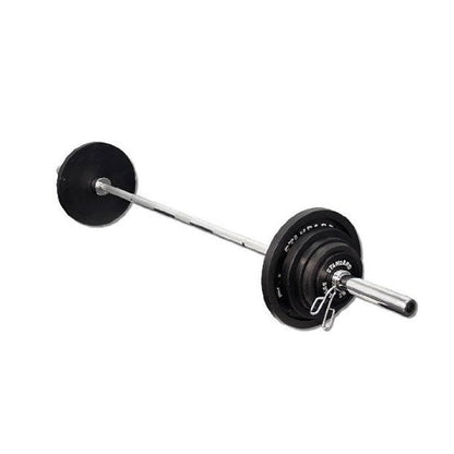 Olympic Barbell Bar 2", Chrome Steel, 4Ft–7Ft Lengths with Spring Collars, Rotating Sleeves, Non-Slip Grip – Weightlifting, Powerlifting, Gym & Home Fitness