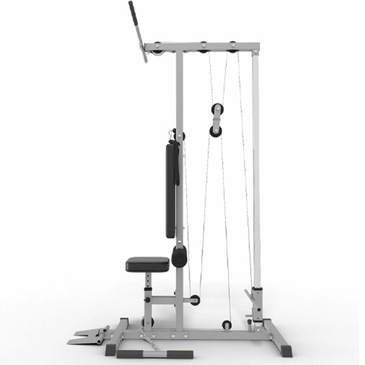 LAT Pulldown Machine – High & Low Pulley Cable Station with Adjustable Seat, Compact Home Gym Back & Shoulder Workout Equipment