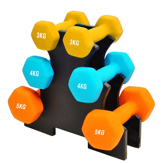 Neoprene Dumbbell Tree Rack – 3-Tier & 5-Tier Steel Stand for Home Gym – Space-Saving, Powder-Coated Weight Organizer