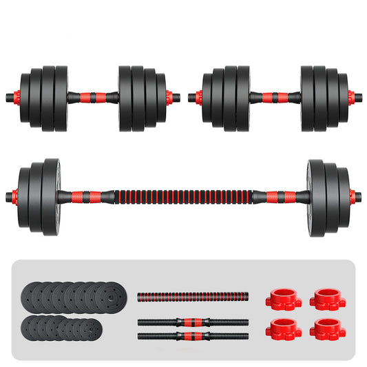 2-in-1 Adjustable Dumbbells & Barbell Set – 20kg/25kg/30kg with Connecting Rod, Anti-Slip Grip, for Strength Training & Home Gym Workouts, Men & Women