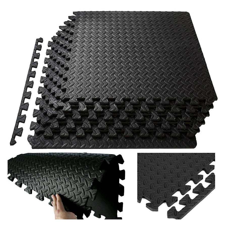 EVA Foam Puzzle Exercise Mat – 10mm Thick Interlocking Gym Flooring – Non-Slip, Shock-Absorbing Tiles for Home Workouts