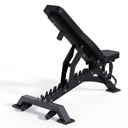 Tri Leg Commercial Weight Bench – Fully Adjustable Flat, Incline, Decline FID Bench with Nonslip Cushions, 1300lbs Capacity Heavy-Duty Utility Bench for Full Body Gym Training