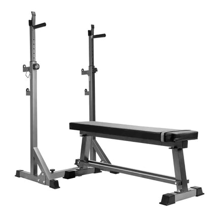 Adjustable Half Squat Rack with Dip Station – Heavy-Duty Steel, 200kg Capacity, Height 121–158cm – Multi-Function Home Gym Stand