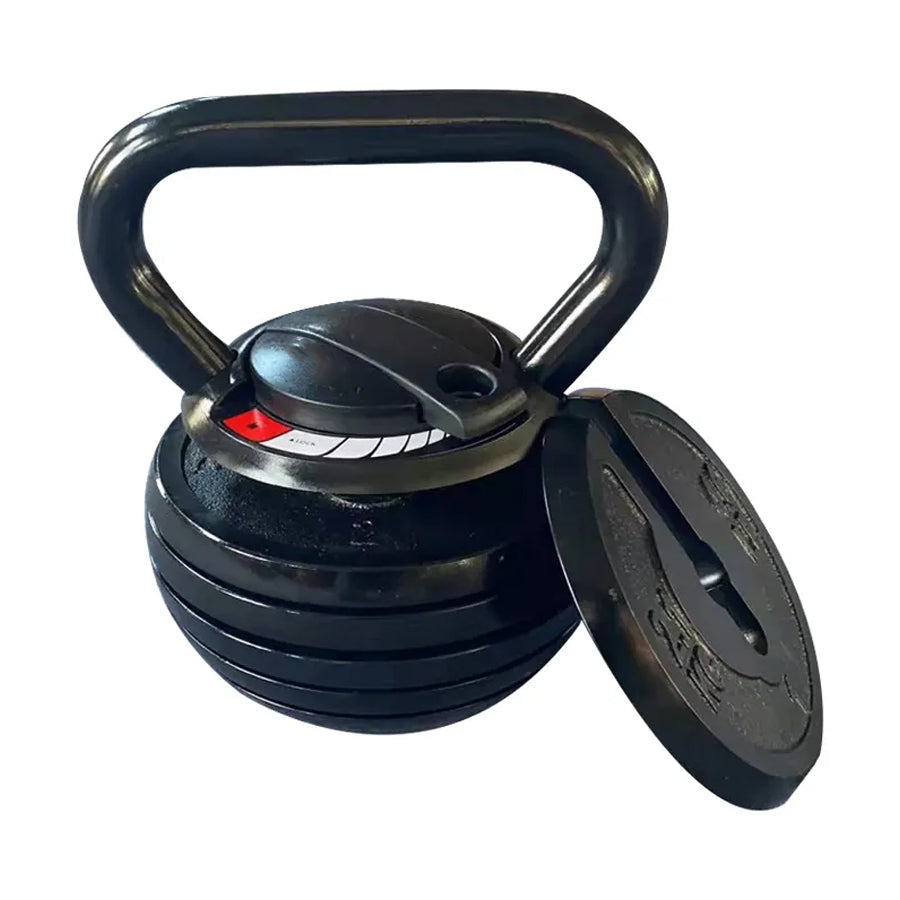 7-in-1 Adjustable Kettlebell Set (3.4kg–18kg) – Quick-Lock Cast Iron Weights – Space-Saving Home Gym Strength System