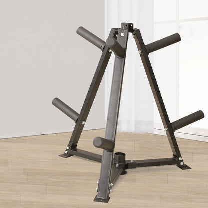Vertical Weight & Dumbbell Rack – 300kg Capacity, Steel Build with 6 Clamps – Space-Saving Olympic Plate Organizer for Home Gym