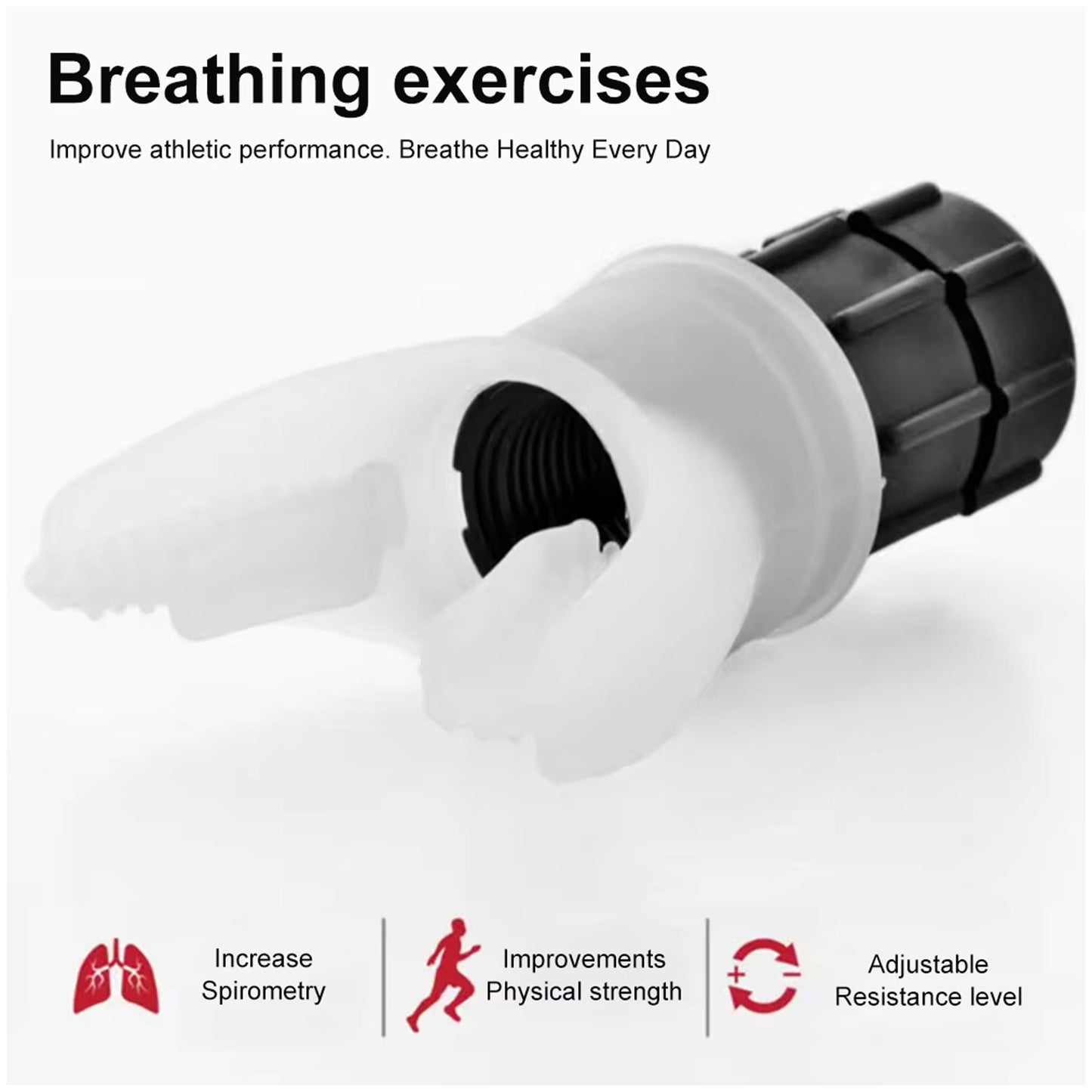Lung Capacity Breath Trainer – Adjustable Resistance for Endurance & Breathing Control – Portable Respiratory Muscle Exerciser