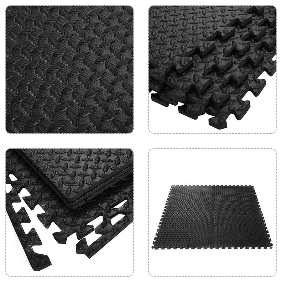 EVA Foam Puzzle Exercise Mat – 10mm Thick Interlocking Gym Flooring – Non-Slip, Shock-Absorbing Tiles for Home Workouts