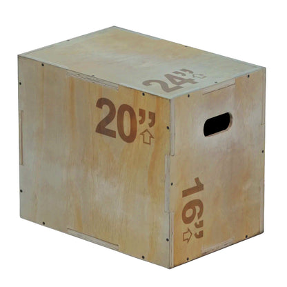 3-in-1 Wooden Plyo Jump Box – Multiple Heights for Box Jumps, Step-Ups & Bodyweight Workouts – Home & Gym Strength Equipment