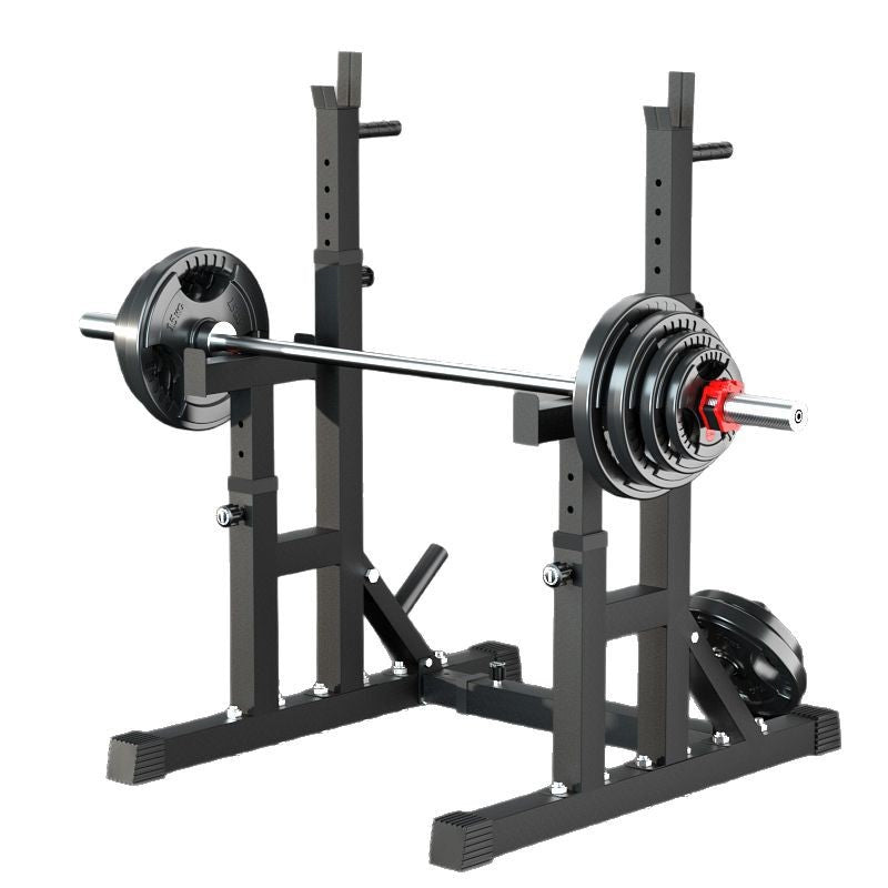 Adjustable Squat & Bench Press Rack – Heavy-Duty Steel with Spotters & Dip Bars – Multi-Function Home Gym Equipment