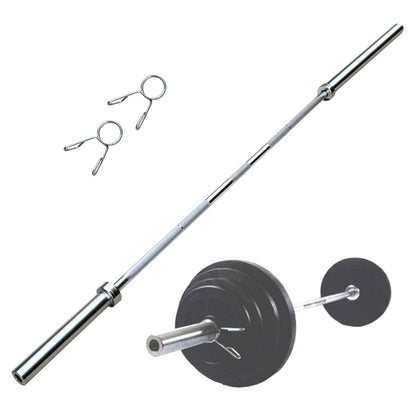 Olympic Barbell Bar 2", Chrome Steel, 4Ft–7Ft Lengths with Spring Collars, Rotating Sleeves, Non-Slip Grip – Weightlifting, Powerlifting, Gym & Home Fitness