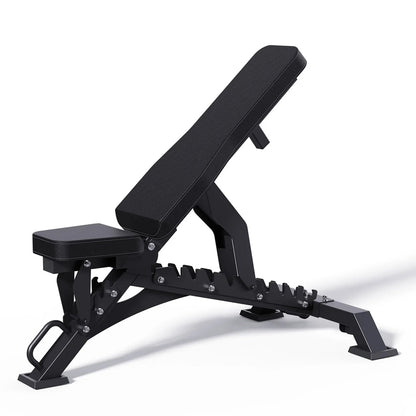 Tri Leg Commercial Weight Bench – Fully Adjustable Flat, Incline, Decline FID Bench with Nonslip Cushions, 1300lbs Capacity Heavy-Duty Utility Bench for Full Body Gym Training