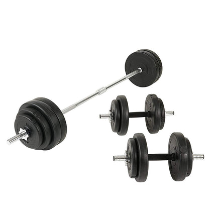 65kg Chrome Adjustable Dumbbell & Barbell Set – 2-in-1 Free Weights with 170cm Bar, Spinning Collars & Plastic-Coated Plates for Strength Training Home Gym