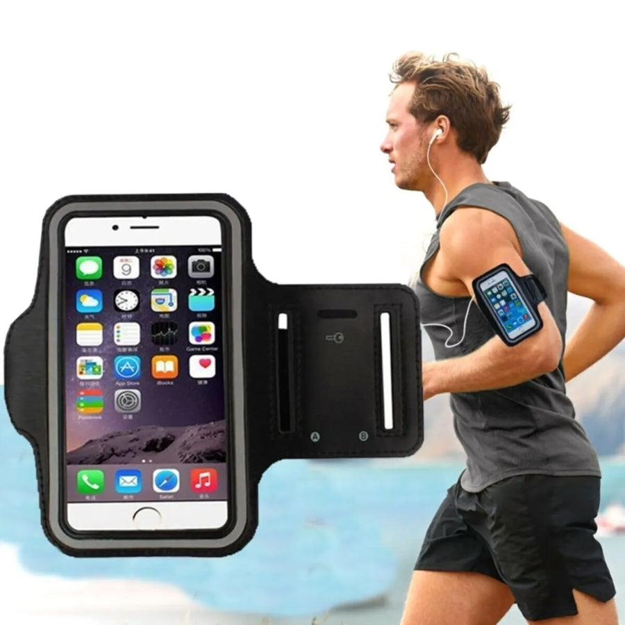 Premium Sports Armband – Waterproof Phone Holder with Card Slot & Key Pocket – Adjustable Strap, Touchscreen Compatible, Universal Fit