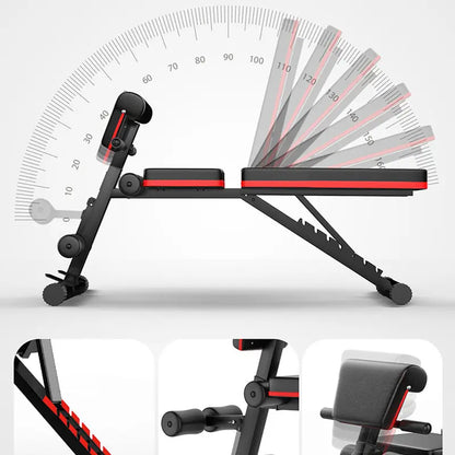 Adjustable Foldable Weight Bench – 7 Position Incline/Decline Strength Bench for Full Body Home Gym Workout, 320kg Capacity, Space-Saving Design with Heavy-Duty Steel Frame